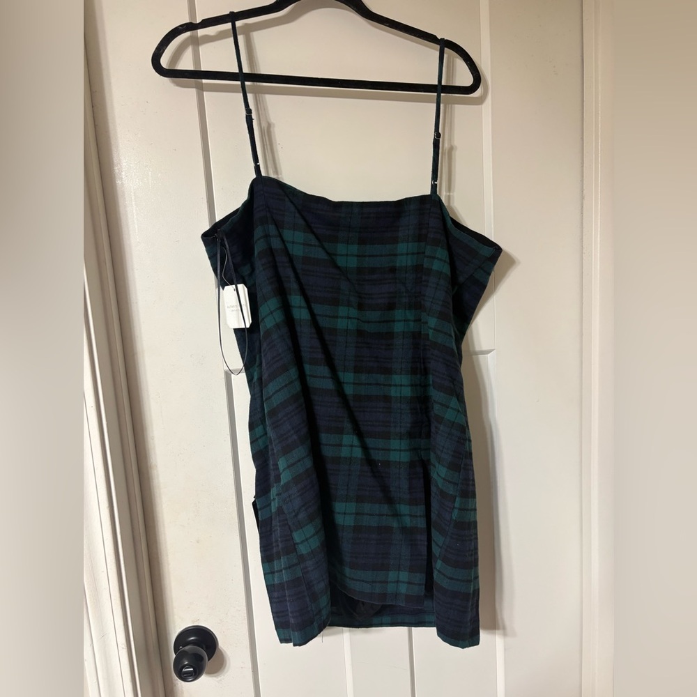 Altar’d State Plaid Spaghetti-Strap Mini Dress with Bows - Picture 2 of 4